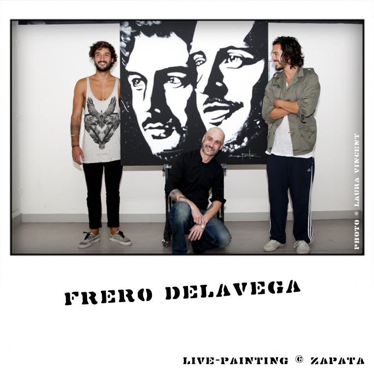 Live-painting show en ouverture de Frero Delavega par le peintre performer Zapata
