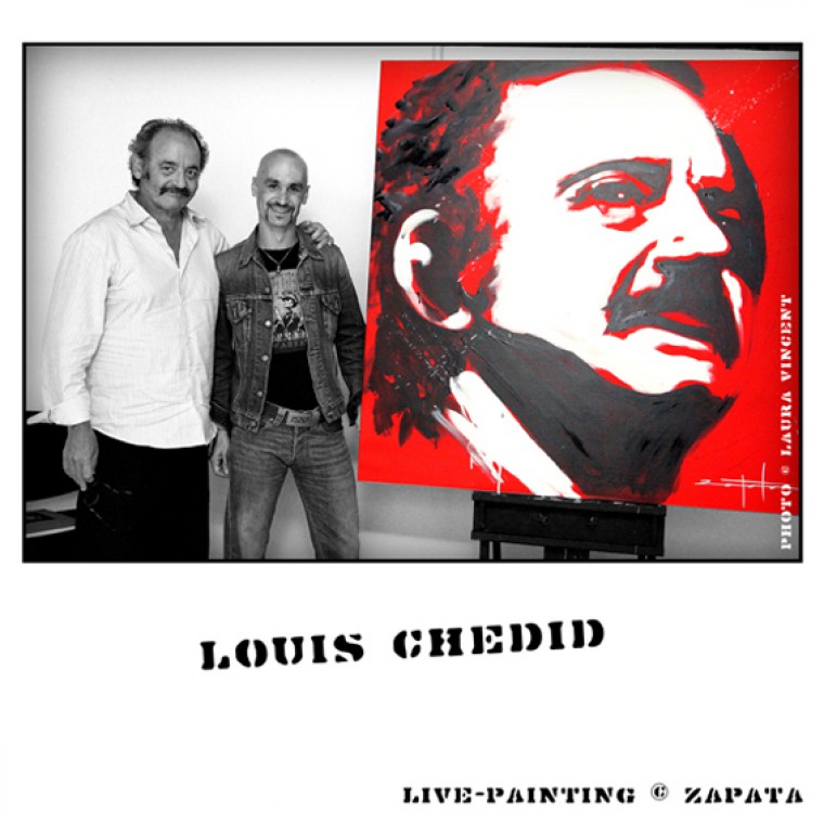 Live-painting show en ouverture de Louis Chedid par le peintre performer Zapata