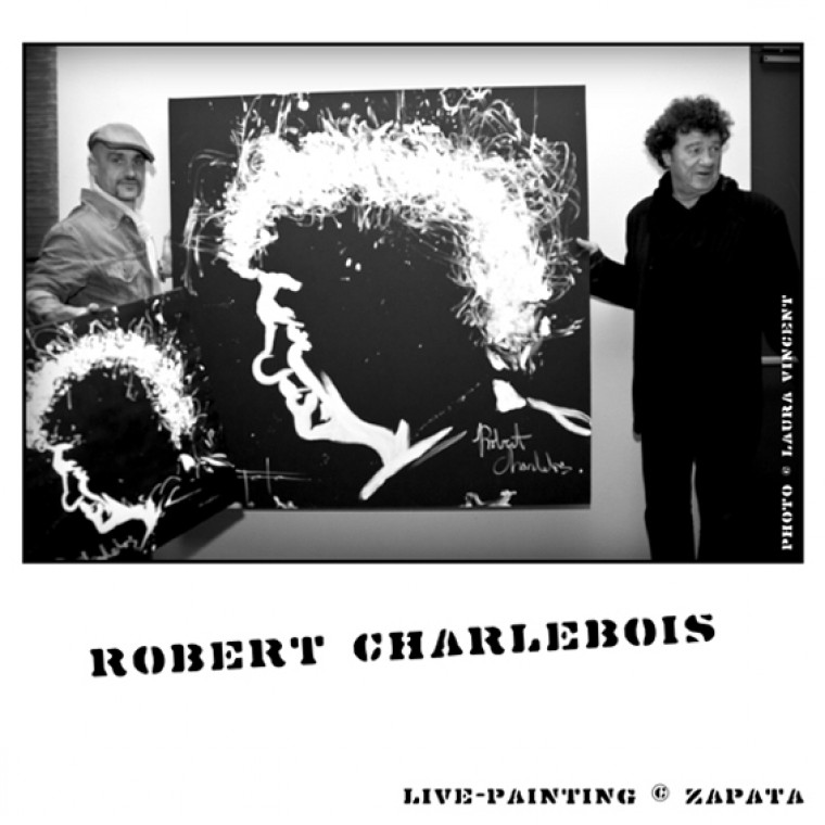 Live-painting show en ouverture de Robert Charlebois par le peintre performer Zapata