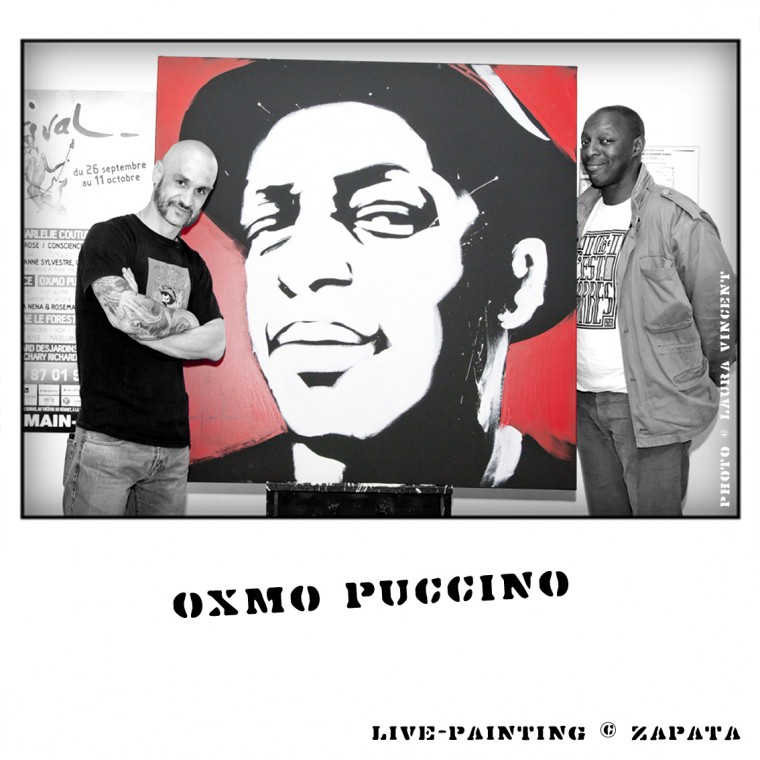 Live-painting show en ouverture de Oxmo Puccino par le peintre performer Zapata